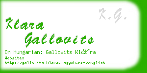 klara gallovits business card